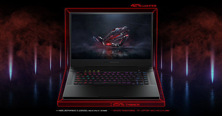 Laptop Asus ROG Zephyrus S GX502GV-ES018T Core i7-9750H/ RTX 2060 6GB/ Win10 (15.6 FHD IPS 144Hz) - Hàng Chính Hãng