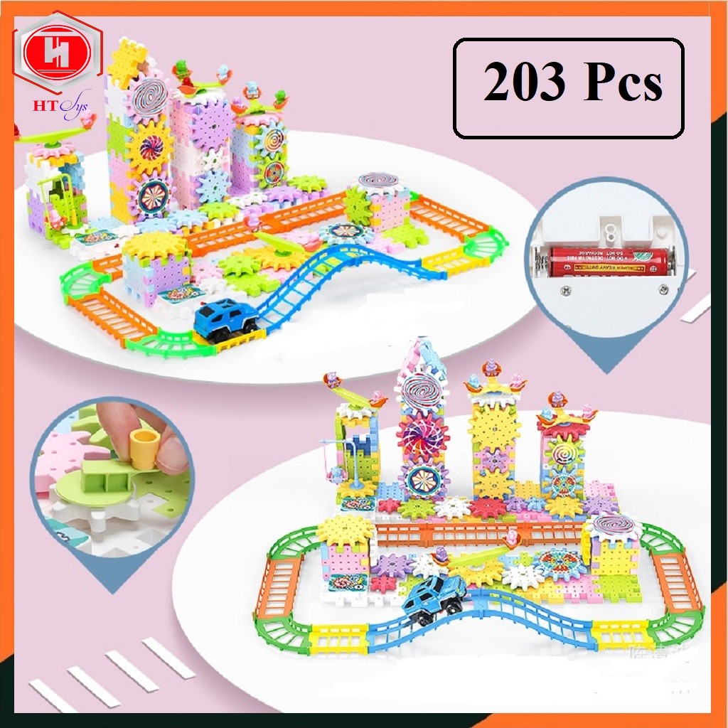 Đồ Chơi Xếp Hình Lắp Ráp 203 Chi Tiết Mô Hình Xoay Bánh Răng - Đồ Chơi Cho Bé Trai Bé Gái - Đồ Chơi Giáo Dục Thông Minh Cho Bé - Đồ Chơi Trẻ Em HT SYS