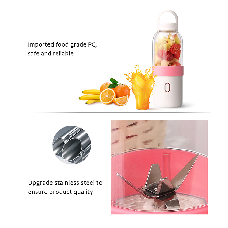 Portable Blender Juicer Cup Electric Automatic Water Bottle Blue