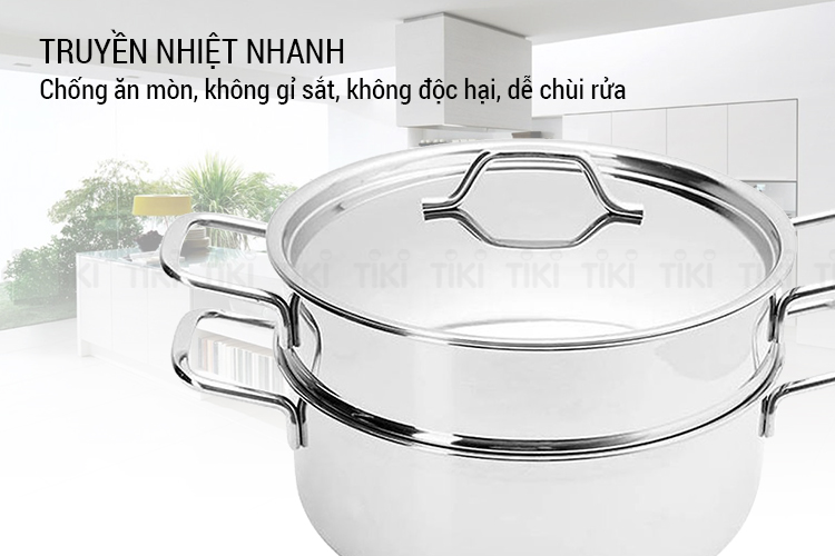 Bộ 5 Nồi Inox 430 3 Đáy Sandwich Nắp Inox Fivestar 08 pcs FS08C2