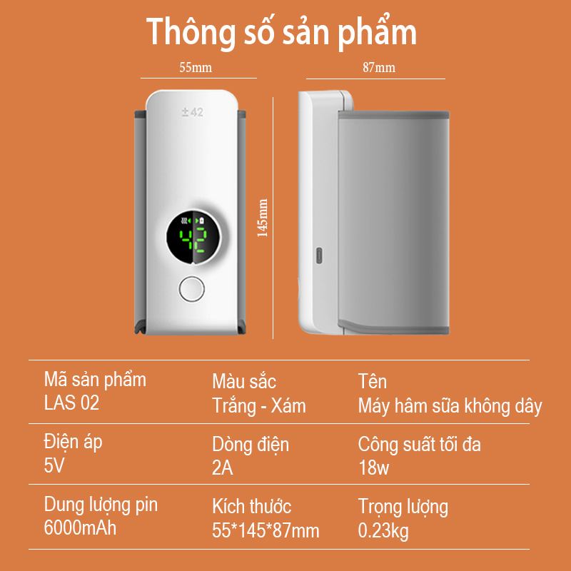 máy hâm sữa cầm tay finose las02 - dung lượng pin 6000mah 5