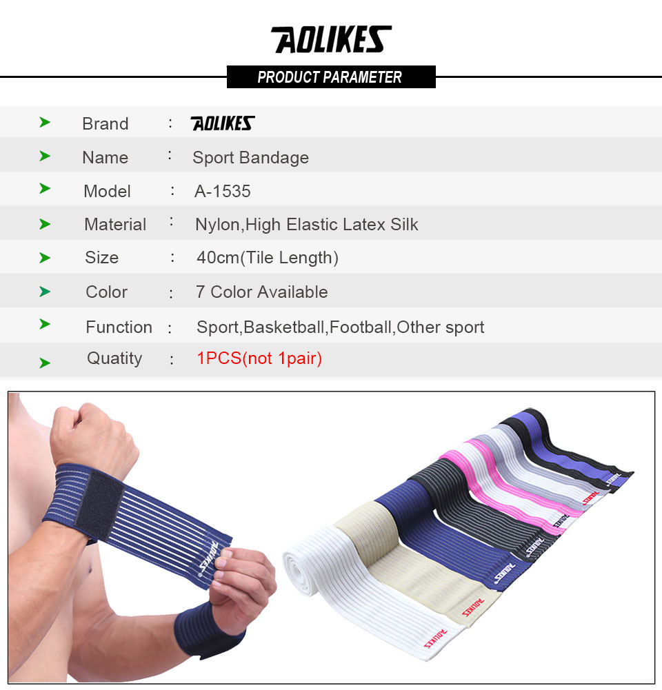 Băng Quấn Cổ Tay Đàn Hồi Hỗ Trợ Khớp Cổ Tay Khi Chơi Thể Thao Sports Bandage AOLIKES YE-1535