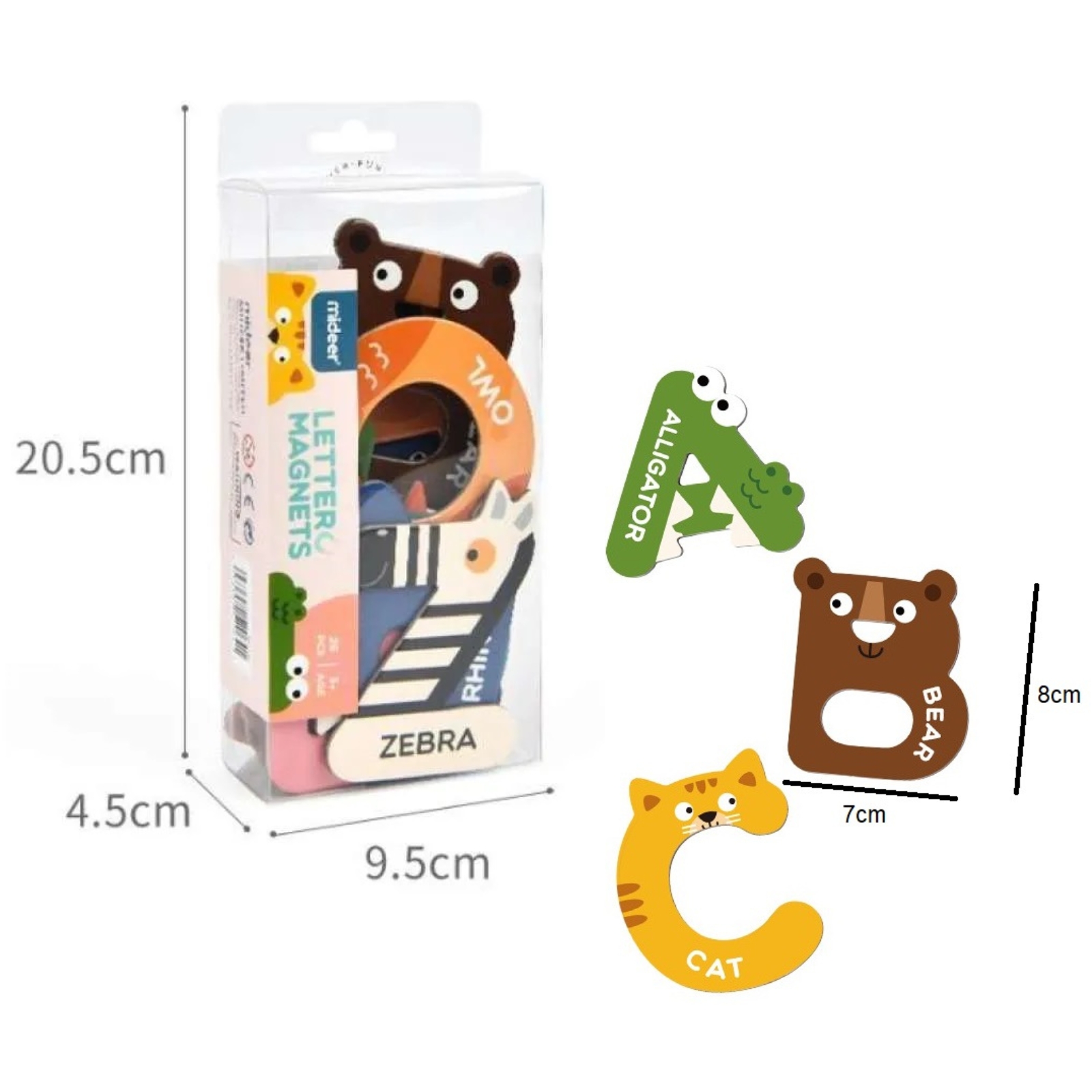Đồ chơi giáo dục – Bộ chữ cái / Bộ chữ số nam châm hình con vật, trái cây, rau củ - chính hãng MIDEER