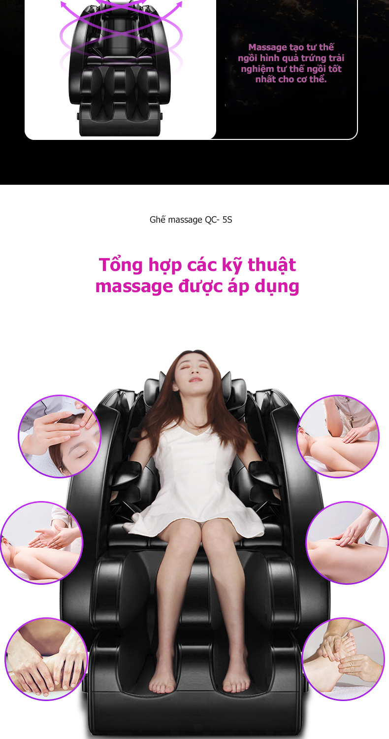 GHẾ MASSAGE TOÀN THÂN CÔNG NGHỆ NHẬT BẢN QUEEN CROWN QC-5S 6