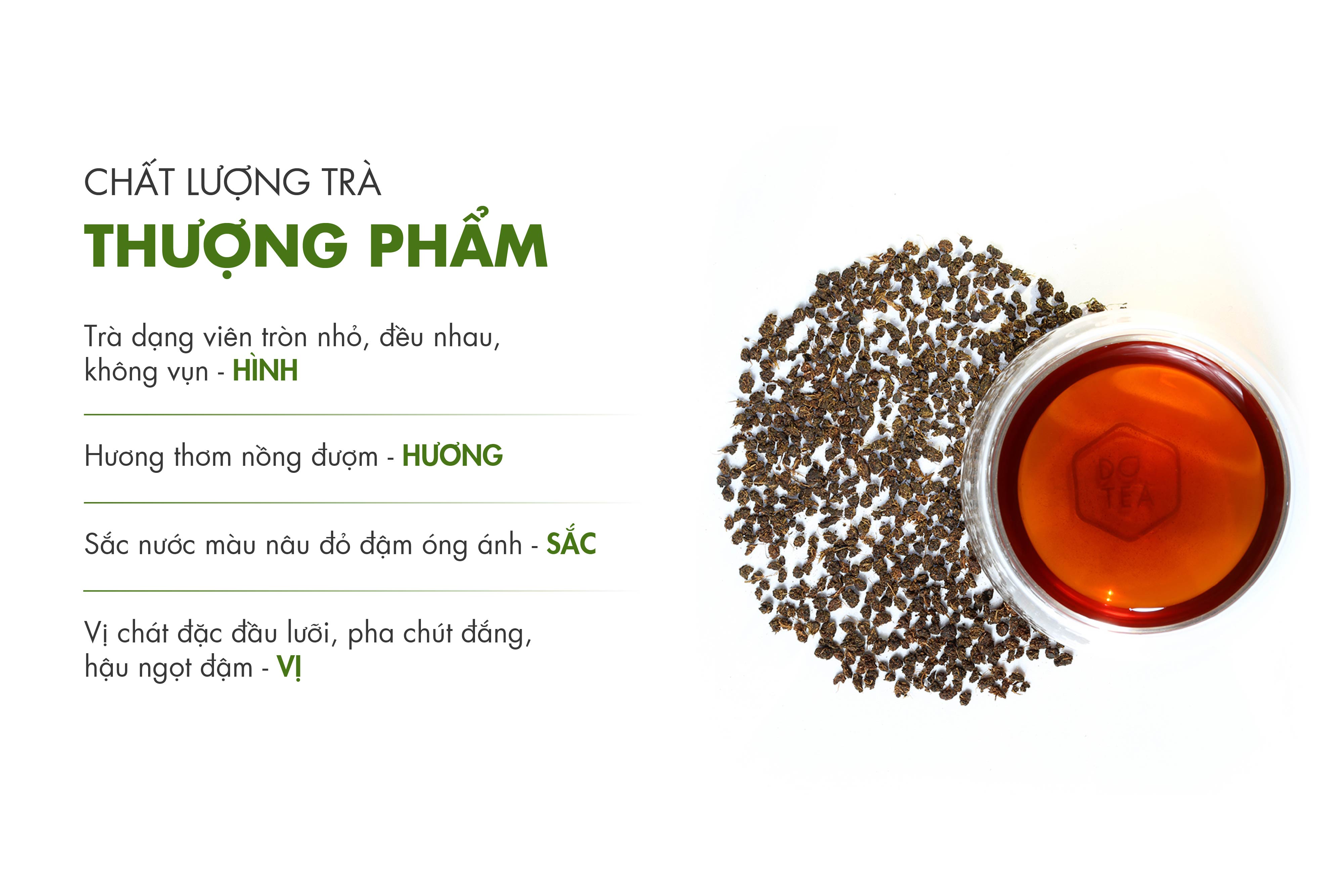 Trà Đen Viên B471 Dotea 500g/ 100g - Chát Đặc Ngọt Hậu Hương Thơm Nồng Đượm