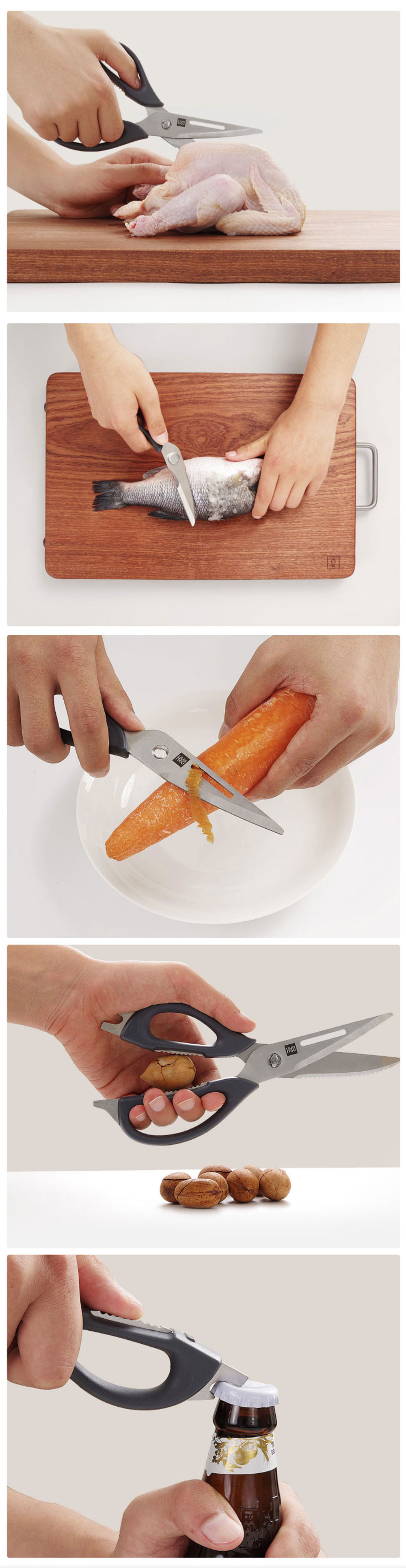 Xiaomi Youpin Kitchen Scissors Stainless Steel Scissors Multipurpose Shears Tool Corrosion Protection for Meat