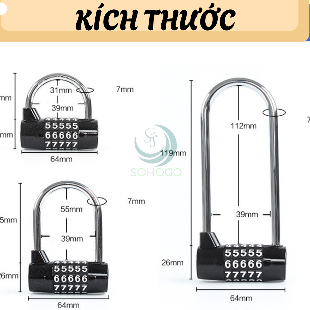 [VIDEO]- Ổ khóa số 5 số đổi mật mã, khóa hành lý, khóa cửa, tủ- CHỌN CỠ- Ổ khóa 5 số hình chữ U, khóa vali, khóa xe không cần dùng chìa- GIAO MÀU NGẪU NHIÊN