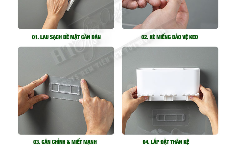 Bộ dụng cụ nhả kem đánh răng tự động 2/3/4 cốc và giá treo bàn chải đa năng HT SYS-ECOCO-chất liệu ABS cao cấp