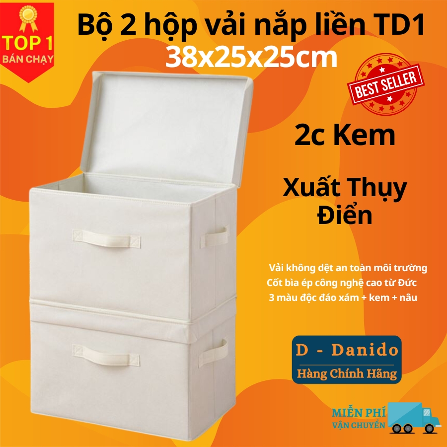 Bộ 2 chiếc hộp vải đựng đồ Thụy Điển 24L, Combo 2 chiếc túi vải đa năng TD1 có chọn màu miDoctor