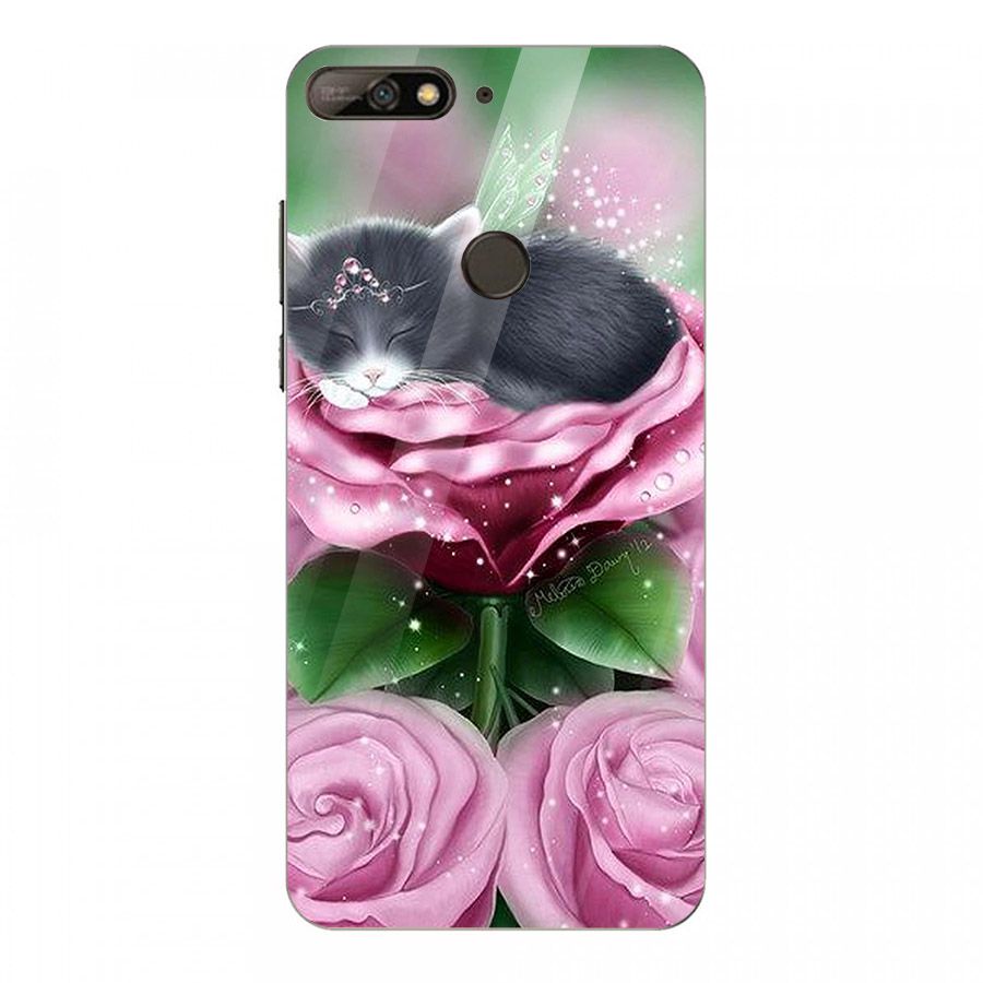 Ốp kính cường lực cho điện thoại Huawei Y7 Pro 2018 - dễ thương muốn xỉu MS CUTE016