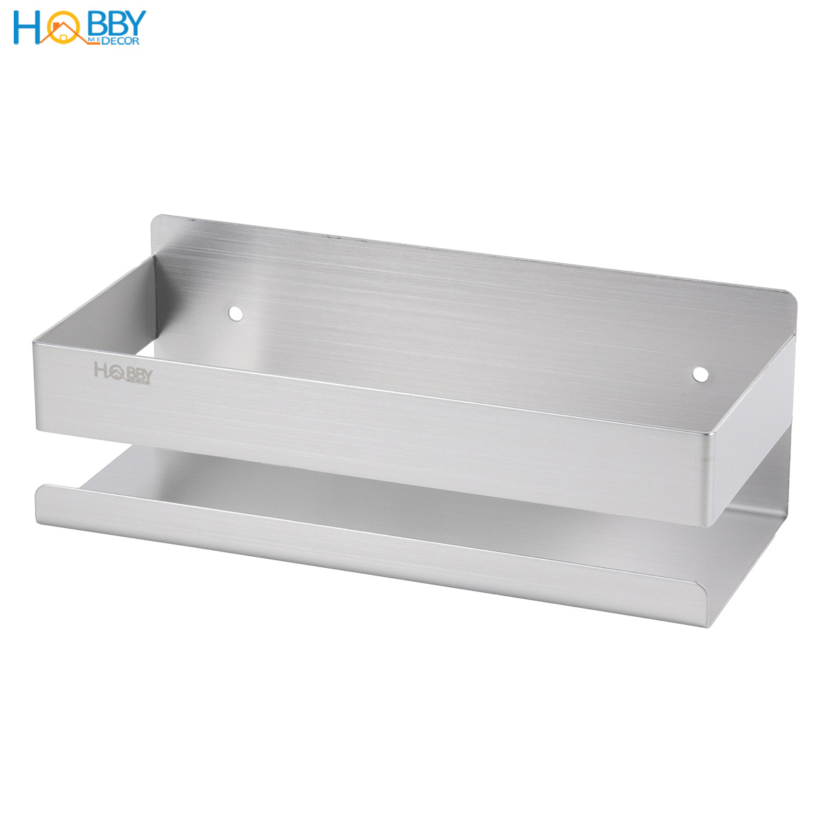 Kệ đựng đồ phòng tắm inox 304 xước dán tường Hobby home decor KCNX có keo dán