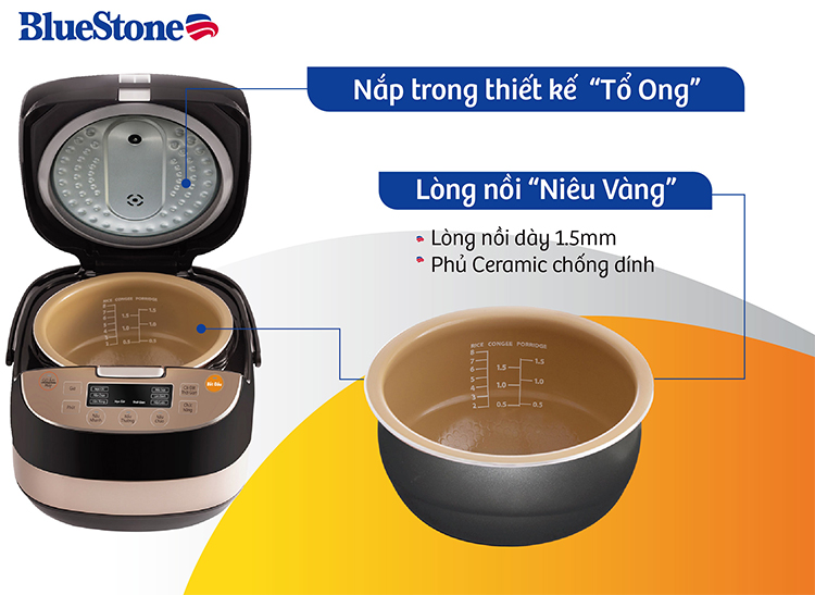 Nồi Cơm Điện Tử Bluestone RCB-5943 (1.5L) - Hàng chính hãng