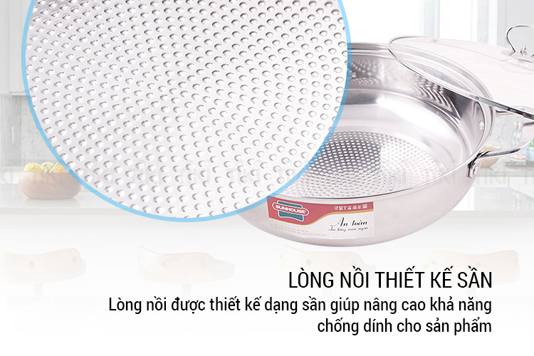 Nồi Lẩu Inox Vung Kính Sunhouse SHGP30G