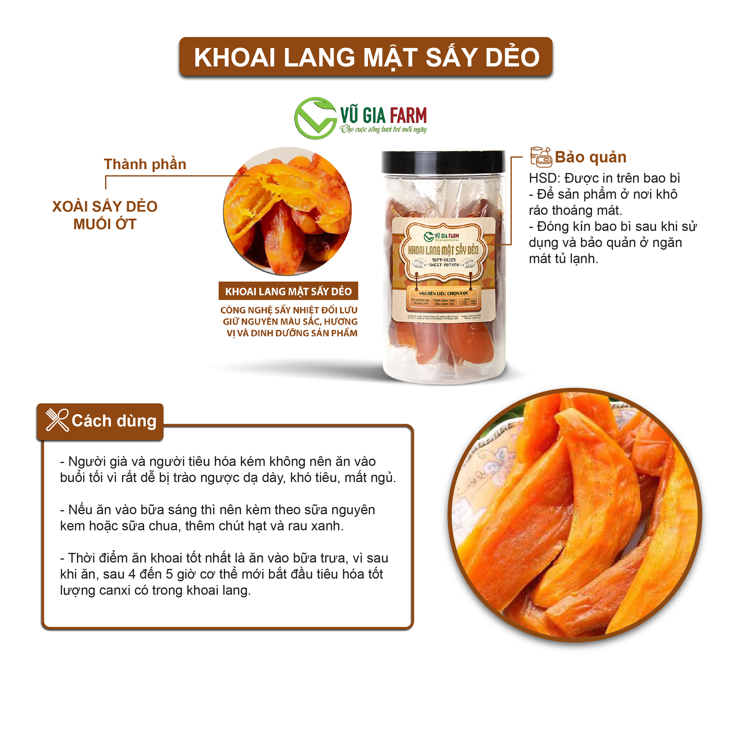 Khoai Lang Mật Sấy Dẻo (400g/hũ) – vị ngọt thanh, hấp dẫn