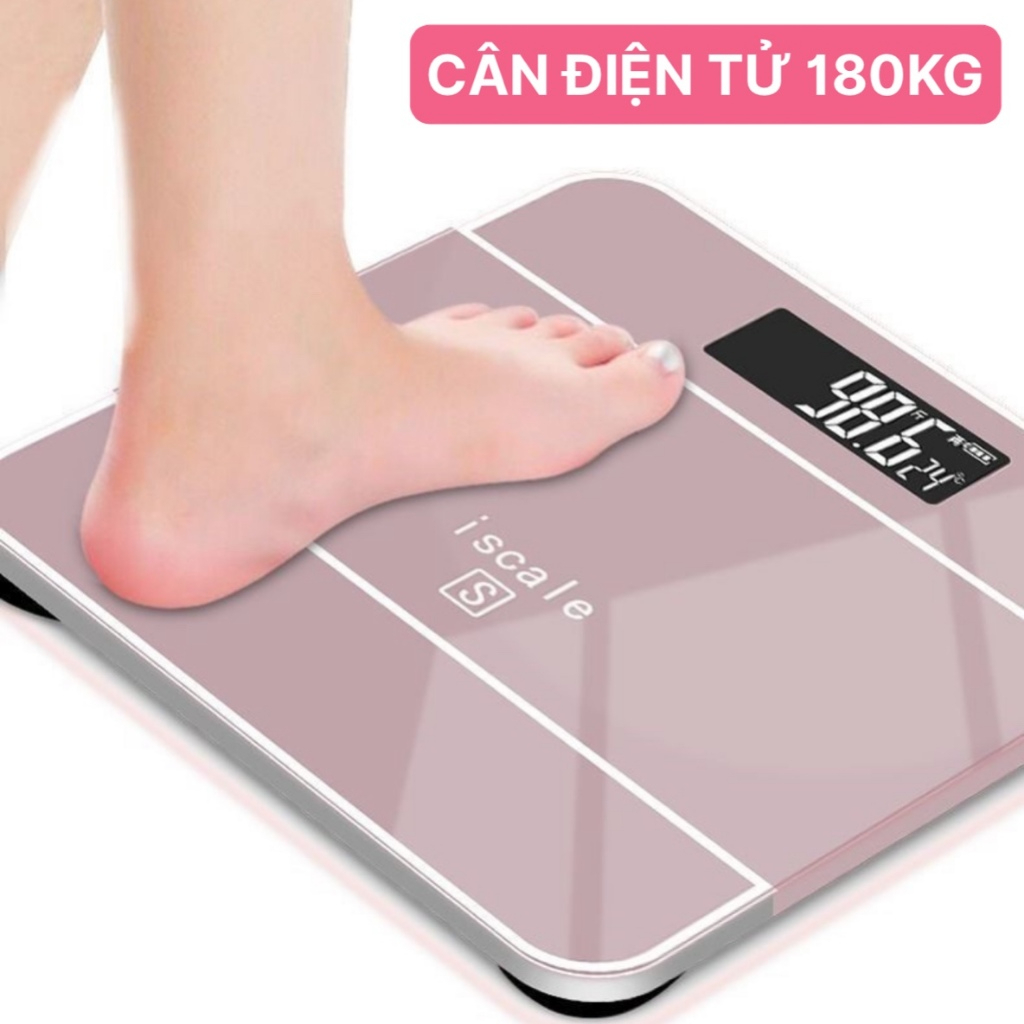 Cân sức khỏe điện tử iSCALE cân tối đa 180kg - Cân điện tử 180kg - Hàng chính hãng