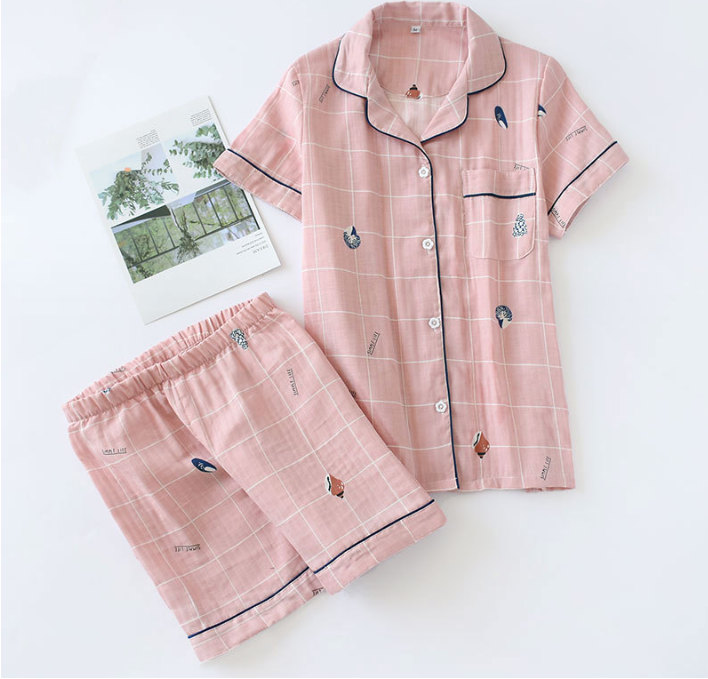 Pijama nữ ngắn tay, Đồ Bộ Mặc Nhà Azuno AZ2993 Chất Liệu Xô Mặc Hè Cực Mát Hoạ Tiết Kẻ Caro 7