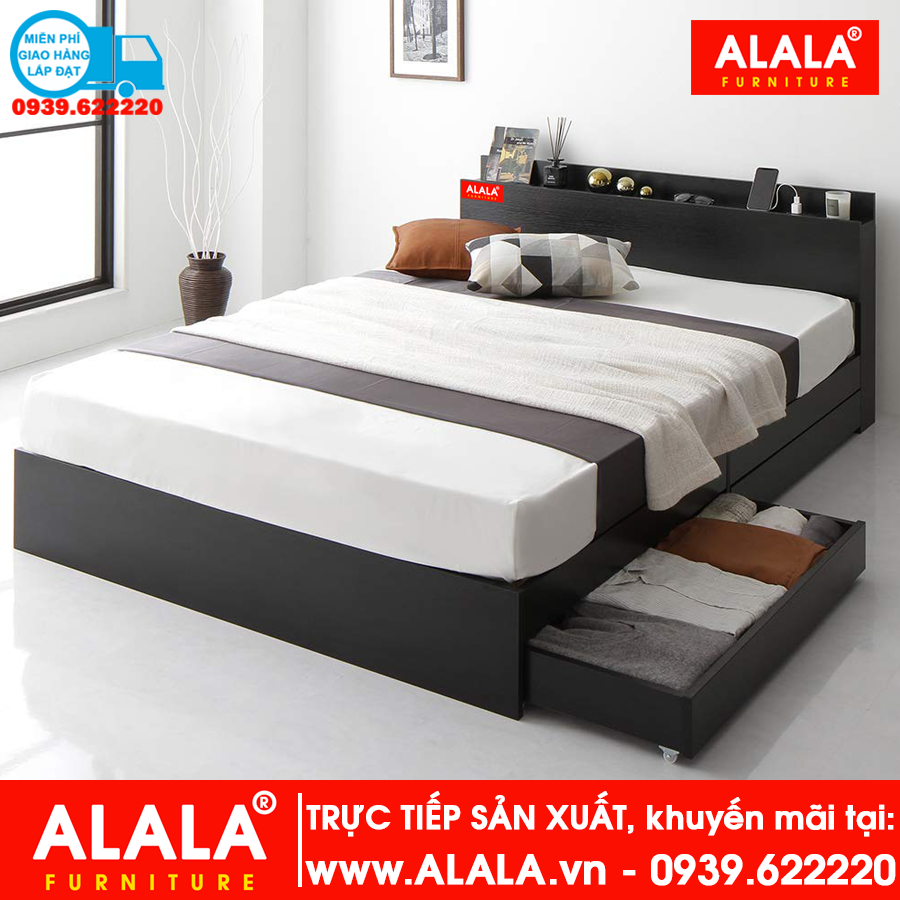 Giường ngủ ALALA43 (1m2x2m) gỗ HMR chống nước - www.ALALA.vn® - Za ...