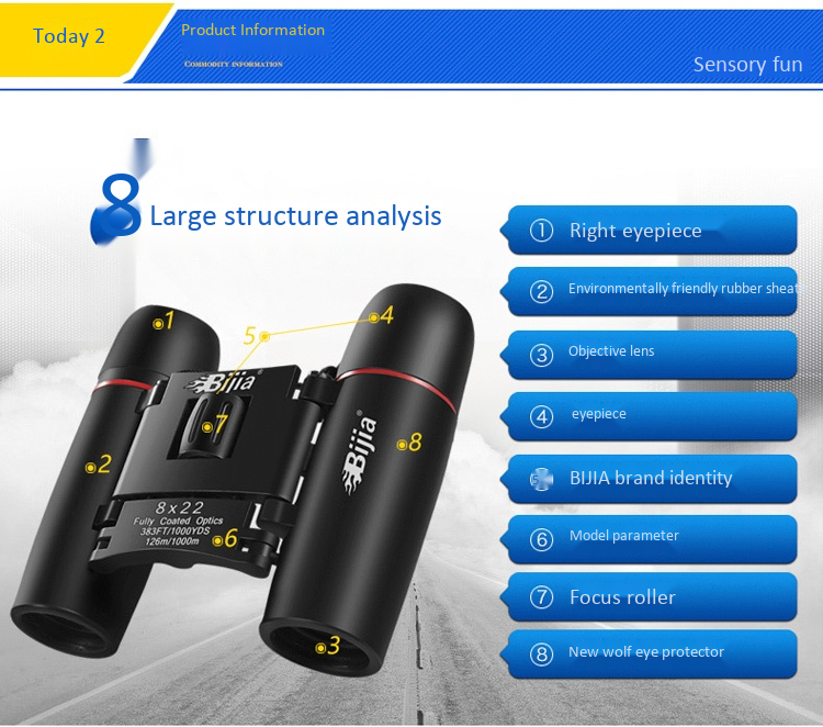 Ống Nhòm Độ Nét Cao Nhìn Xuyên Đêm BIJIA Wolf Eye 8X22