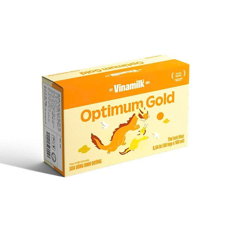 Thùng 48 Hộp Sữa Bột Pha Sẵn Vinamilk Optimum Gold 180ml