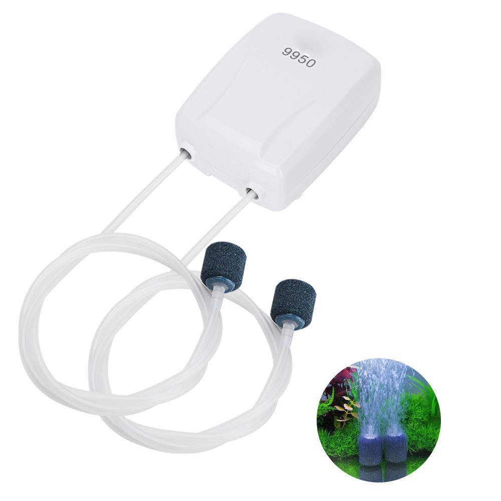 Máy sủi oxy tích điện Jebo 9950 2 vòi cao cấp, trữ điện 16- 24H, siêu bền, tiết kiệm điện.BH uy tín