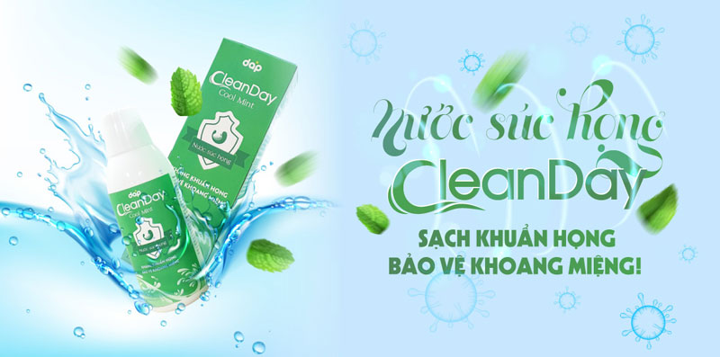 nước súc họng cleanday - sát khuẩn họng, bảo vệ khoang miệng - combo 5 hộp 1