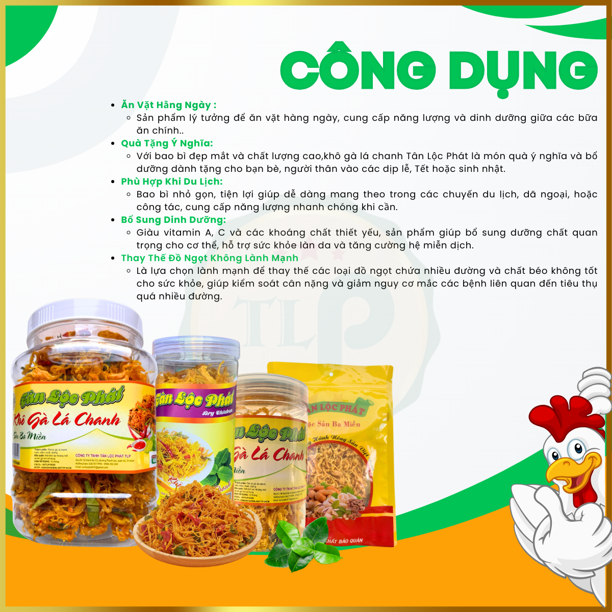 KHÔ GÀ LÁ CHANH TÂN LỘC PHÁT HŨ 500G