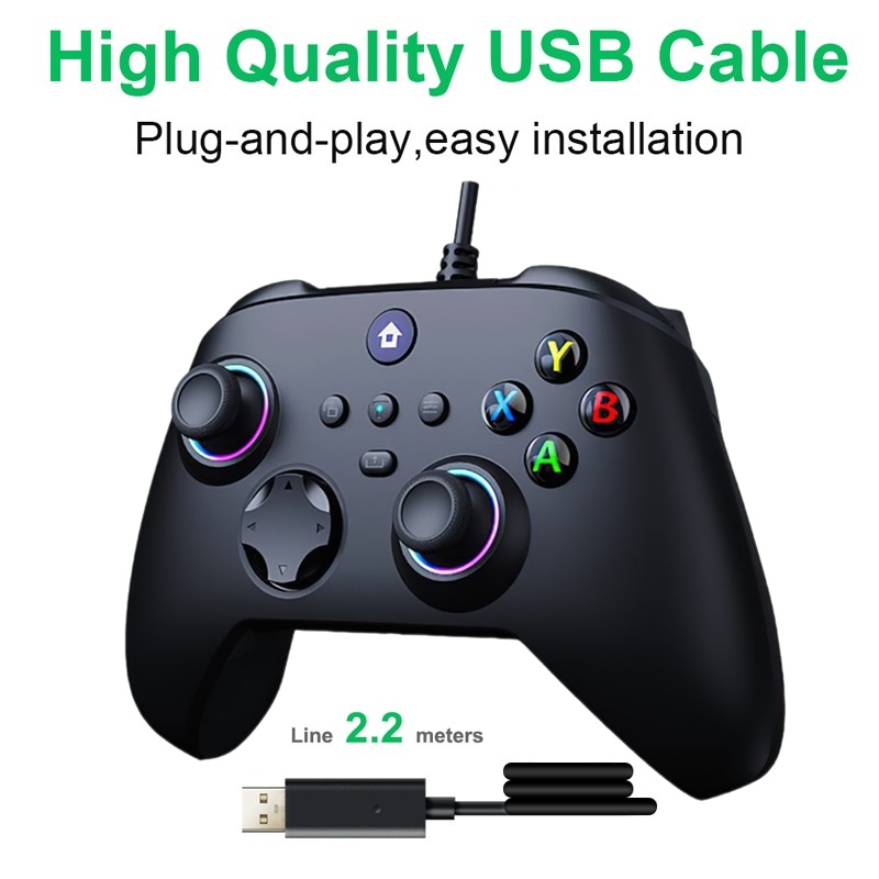 Gamepad Tay cầm chơi game XB01 có dây cho máy tính, laptop, máy game XOne hàng nhập khẩu