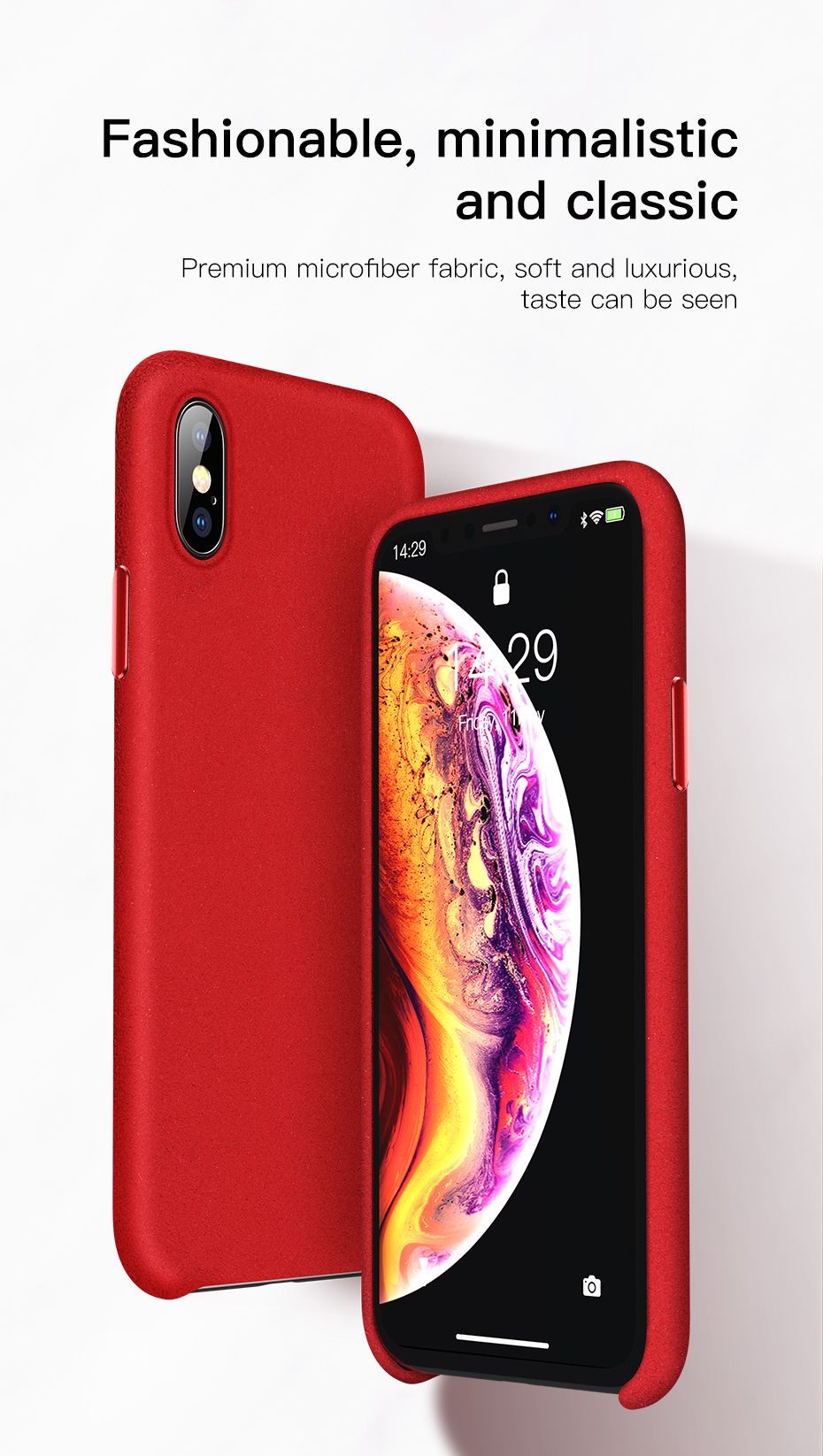 Ốp lưng bọc vải siêu mịn, chống trầy xước Baseus Original Super Fiber Case cho iPhone XS Max (New Model) - Hàng chính hãng