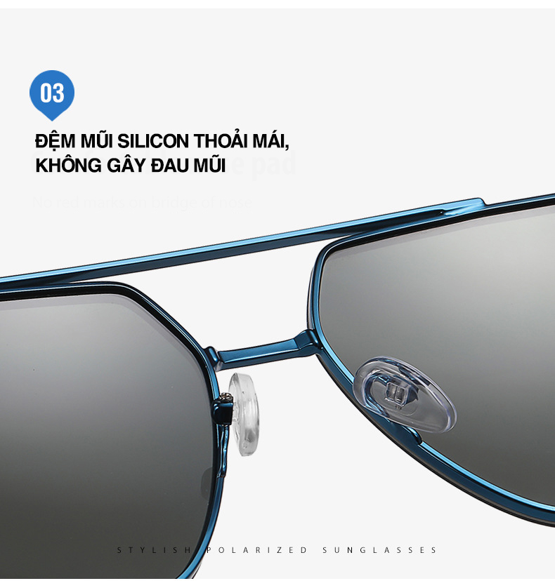 Kính Râm Nam Aoron Kính Mát Nam Chống Tia UV Mắt Kính Thời Trang Phân Cực Kiểu Dáng Phi Công Cực Ngầu - AK062 - Aoron