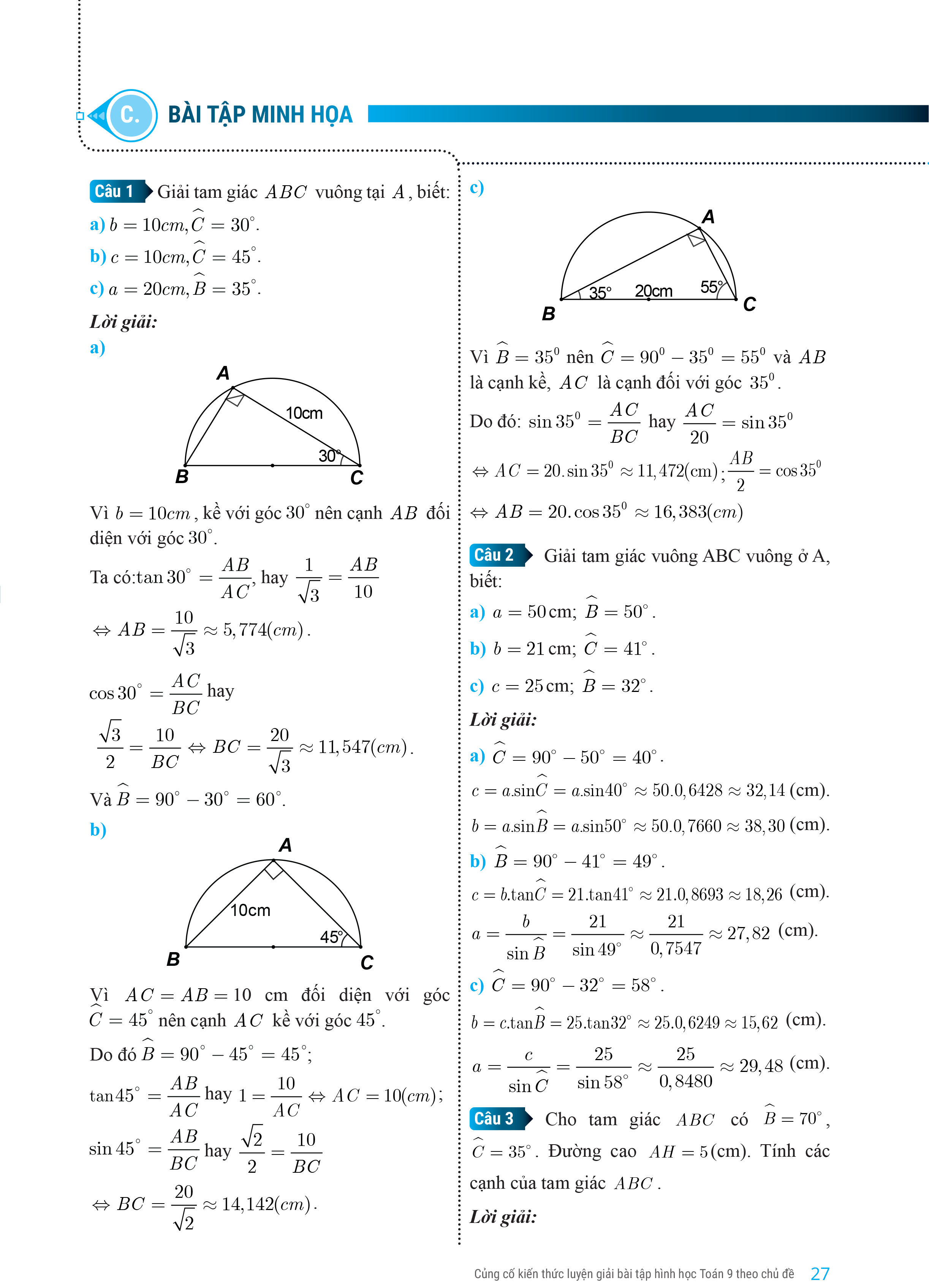 Củng Cố Kiến Thức Luyện Giải Bài Tập Hình Học Toán 9 (Theo Chủ Đề)