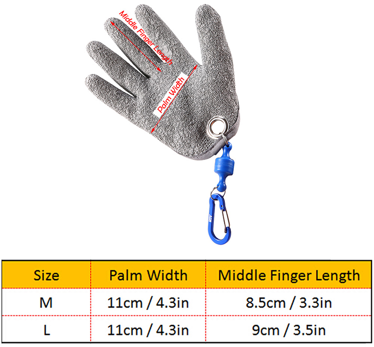 1pc Fishing Glove with Magnet Release Fisherman Professional Catch Fish Gloves with Magnetic Hooks Hunting Glove L Left Hand