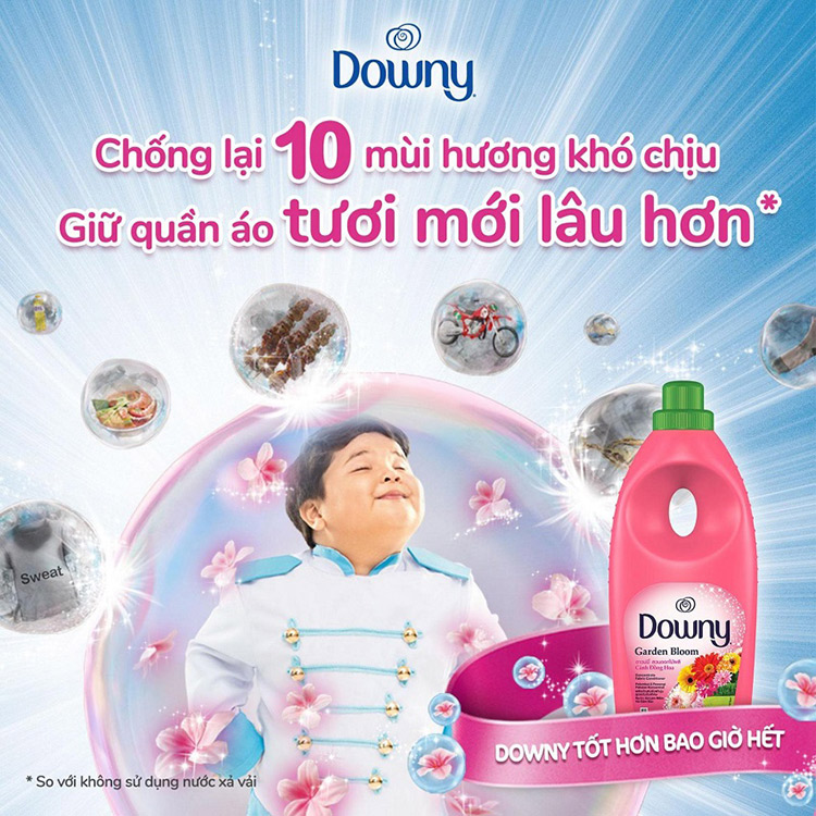 Nước Xả Vải Downy Cánh Đồng Hoa (1.6L / Túi)