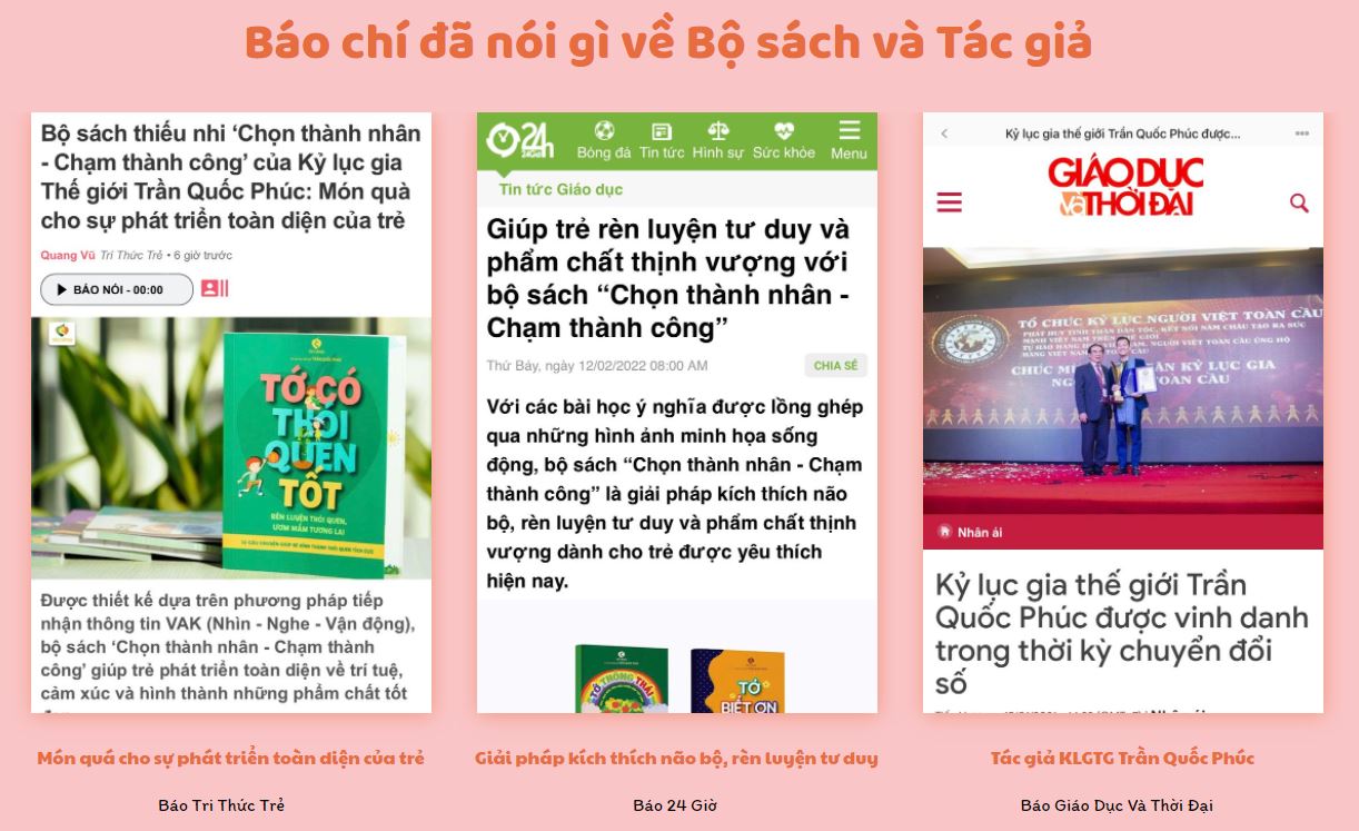 báo chí nói về bộ sách chọn thành nhân chạm thành công