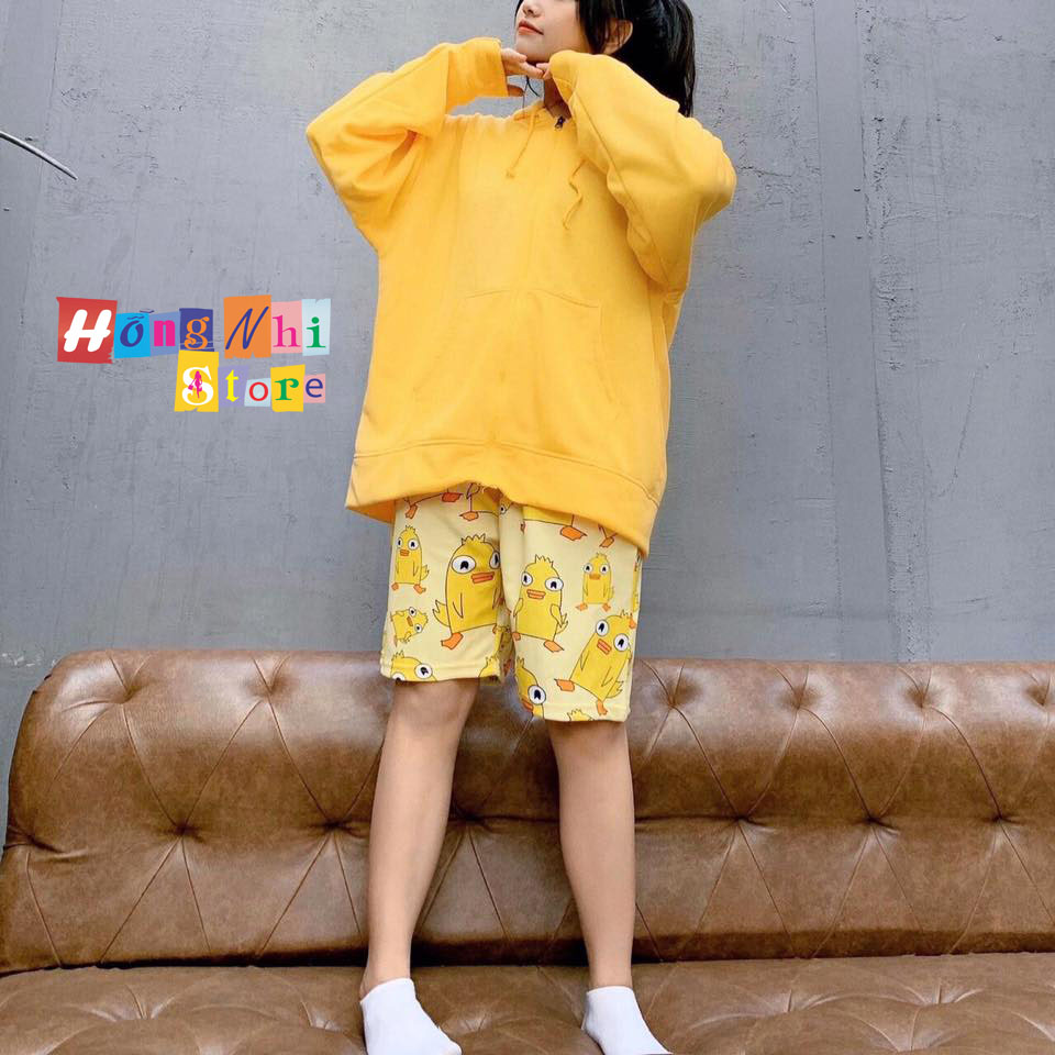 Quần Short Cartoon Unisex Hình Vịt Ducky Momo - Quần Đùi Hoạt Hình Siêu Cute - MM
